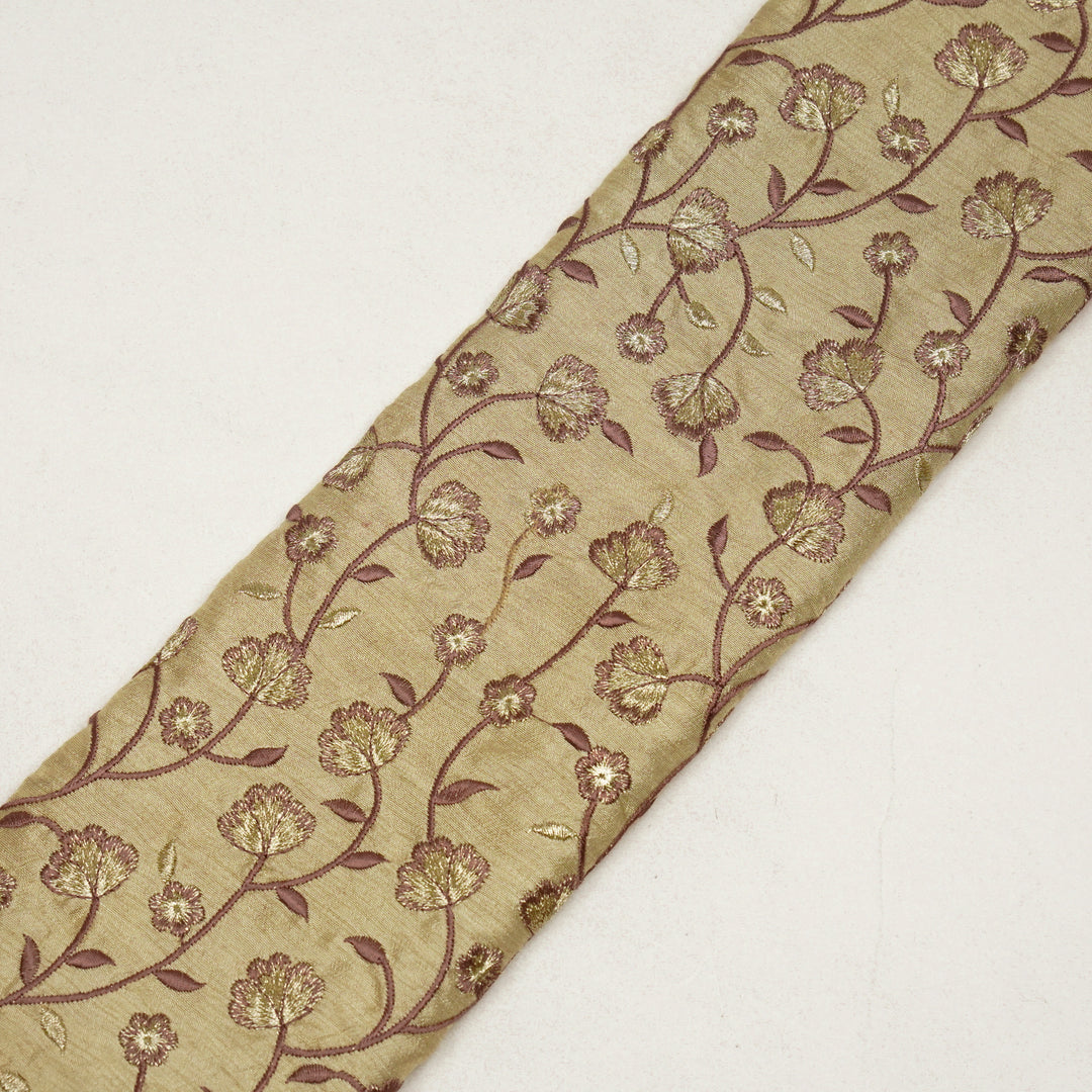 Ismat Jaal on Beige Dola Silk Embroidered Fabric