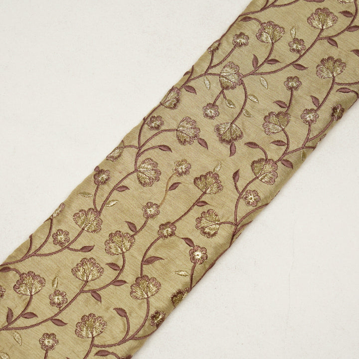 Ismat Jaal on Beige Dola Silk Embroidered Fabric