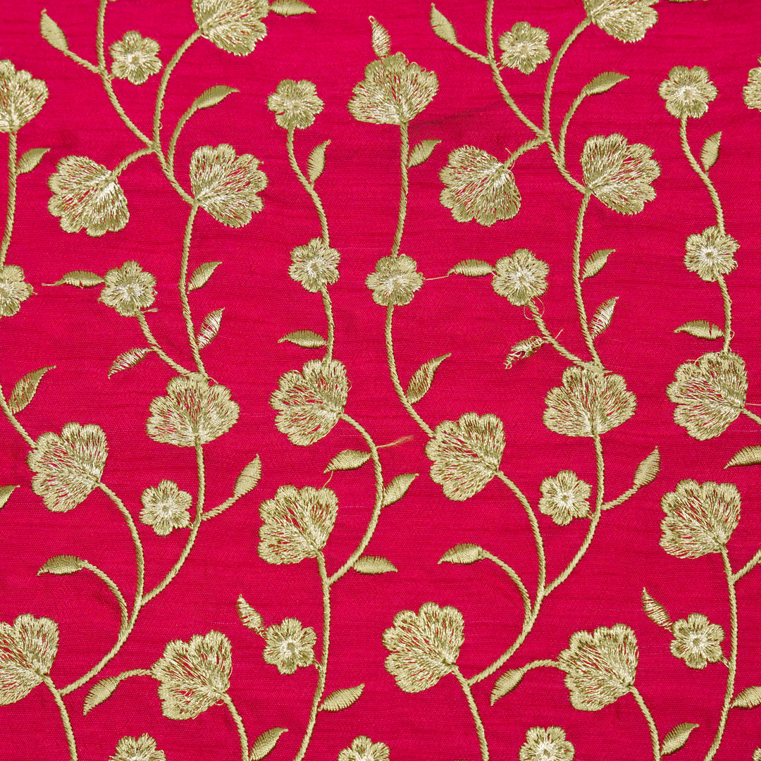 Ismat Jaal on Fuxia Dola Silk Embroidered Fabric
