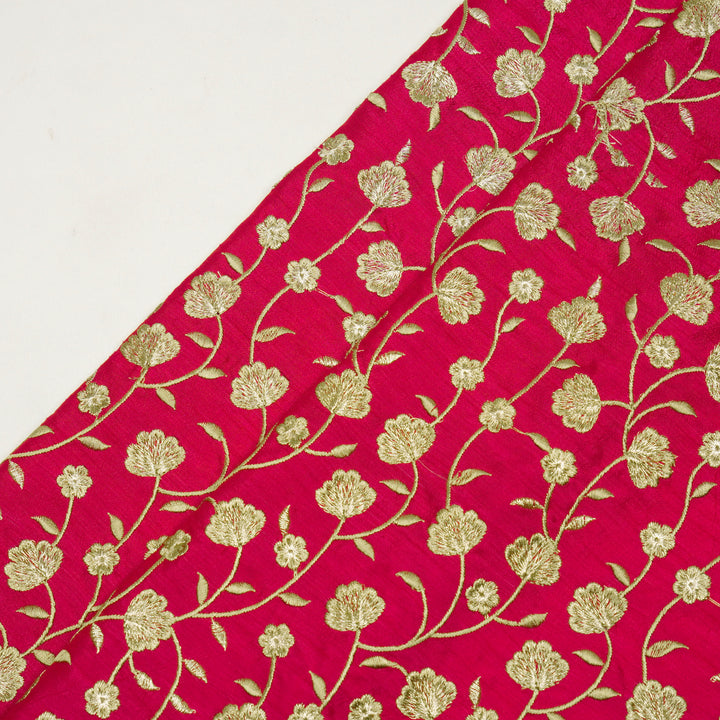 Ismat Jaal on Fuxia Dola Silk Embroidered Fabric
