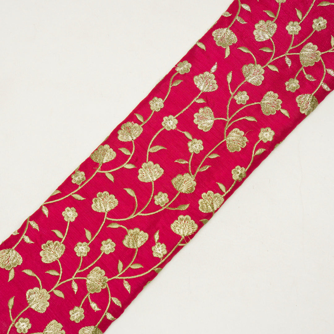 Ismat Jaal on Fuxia Dola Silk Embroidered Fabric