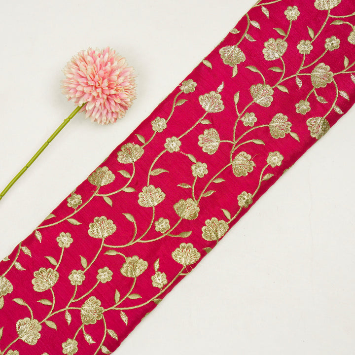 Ismat Jaal on Fuxia Dola Silk Embroidered Fabric