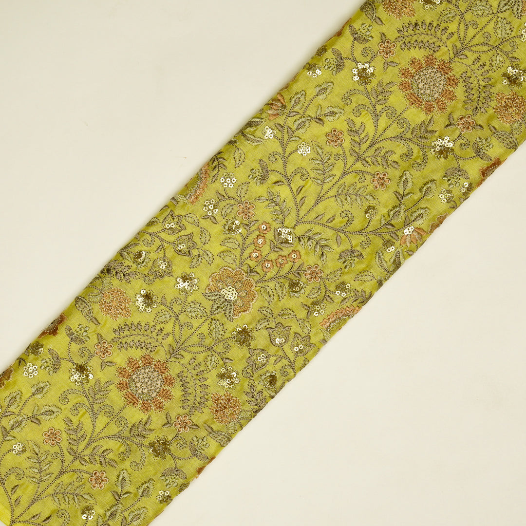 Lamya Jaal on Lemon Semi Raw Silk Embroidered Fabric
