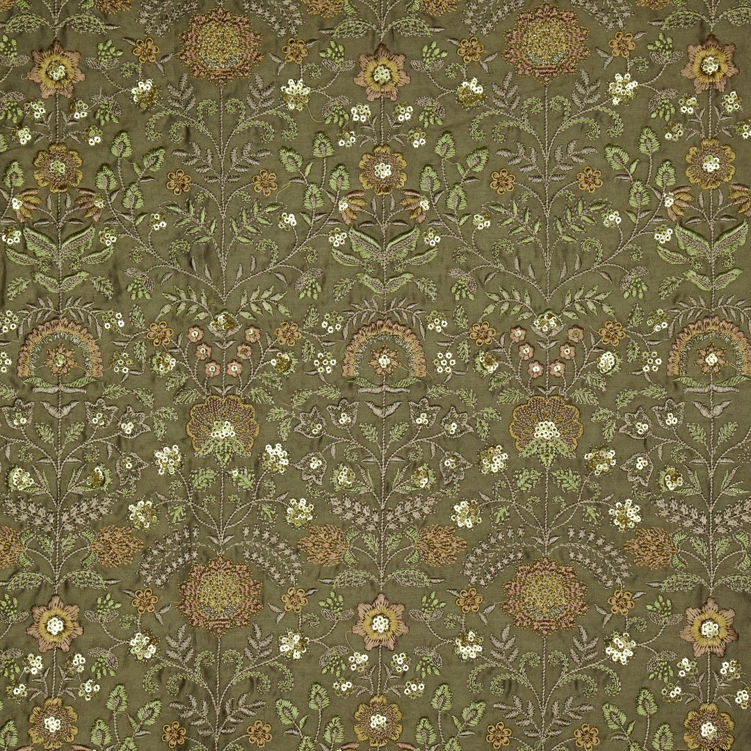 Lamya Jaal on Mouse Semi Raw Silk Embroidered Fabric