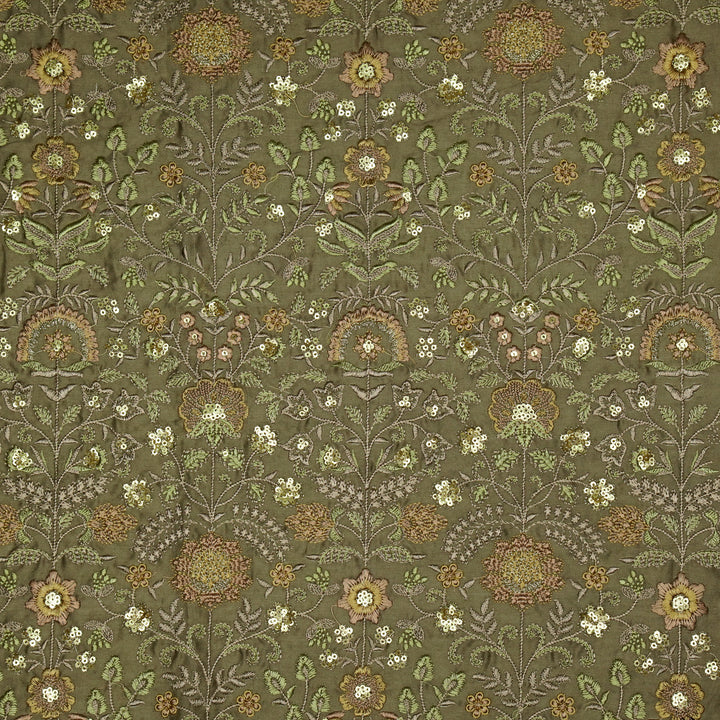 Lamya Jaal on Mouse Semi Raw Silk Embroidered Fabric