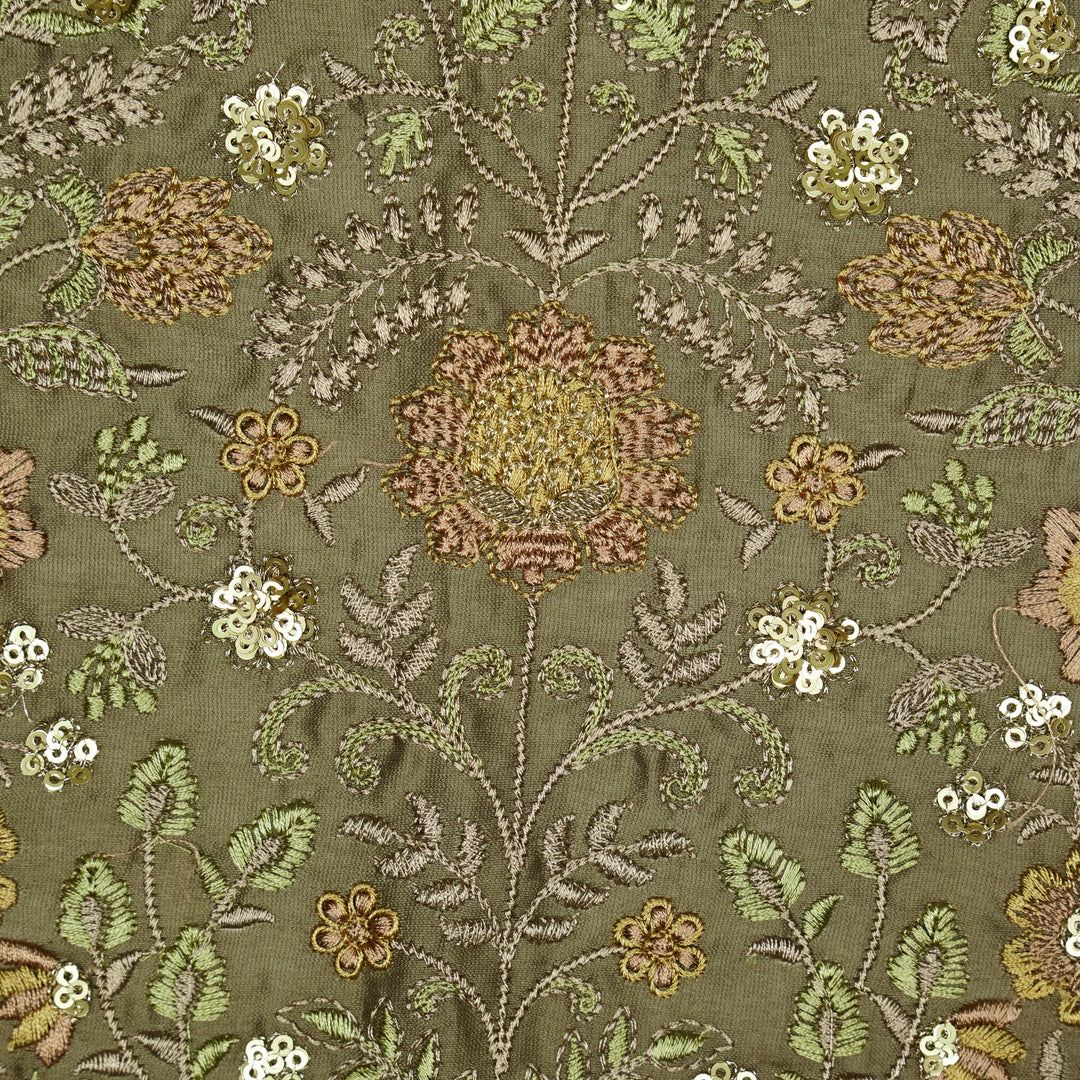 Lamya Jaal on Mouse Semi Raw Silk Embroidered Fabric