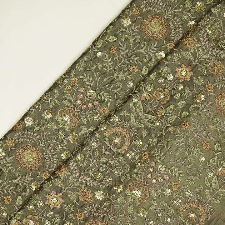 Lamya Jaal on Mouse Semi Raw Silk Embroidered Fabric