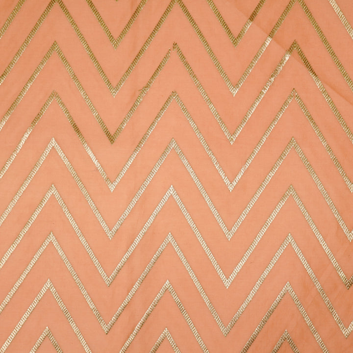 Masooma Jaal on Peach Luxe Silk Chanderi Embroidered Fabric