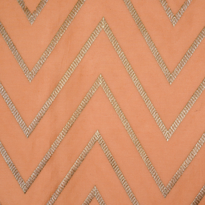 Masooma Jaal on Peach Luxe Silk Chanderi Embroidered Fabric