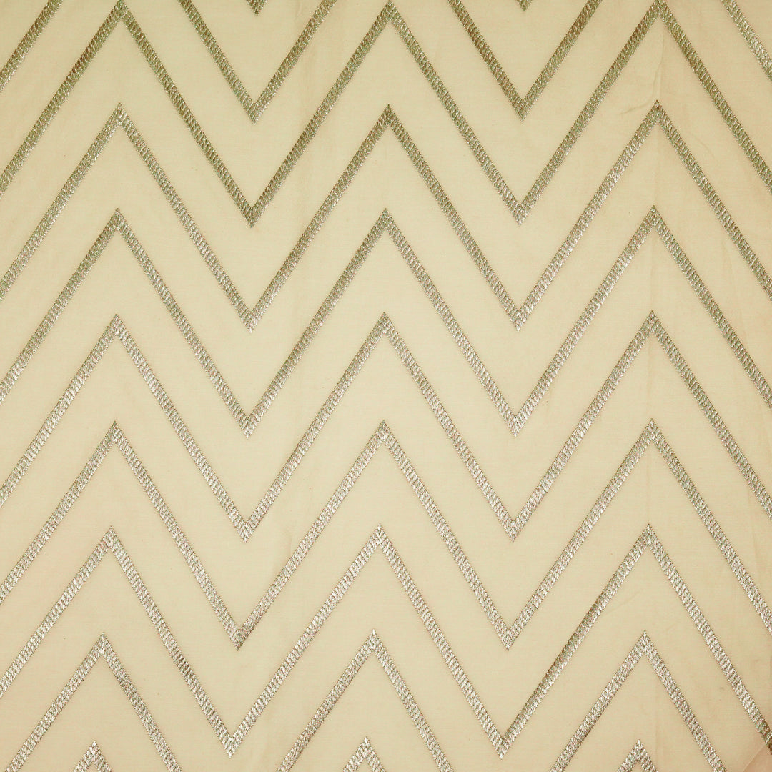 Masooma Jaal on Cream Luxe Silk Chanderi Embroidered Fabric