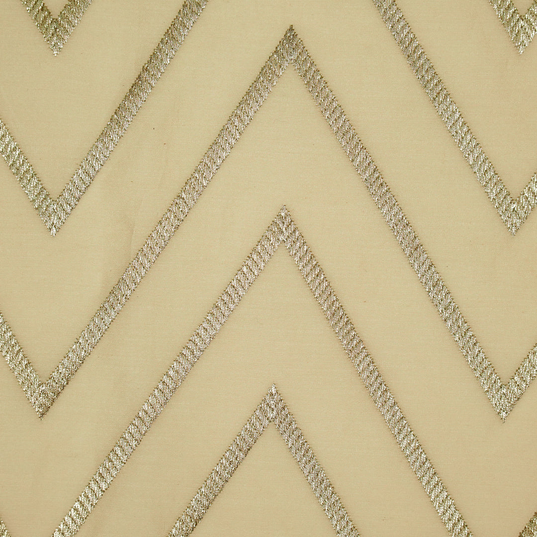 Masooma Jaal on Cream Luxe Silk Chanderi Embroidered Fabric