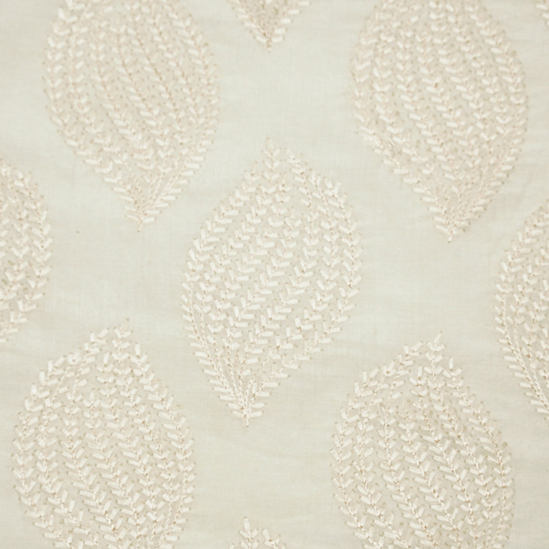 Avira Buta on Cream Munga Silk Embroidered Fabric