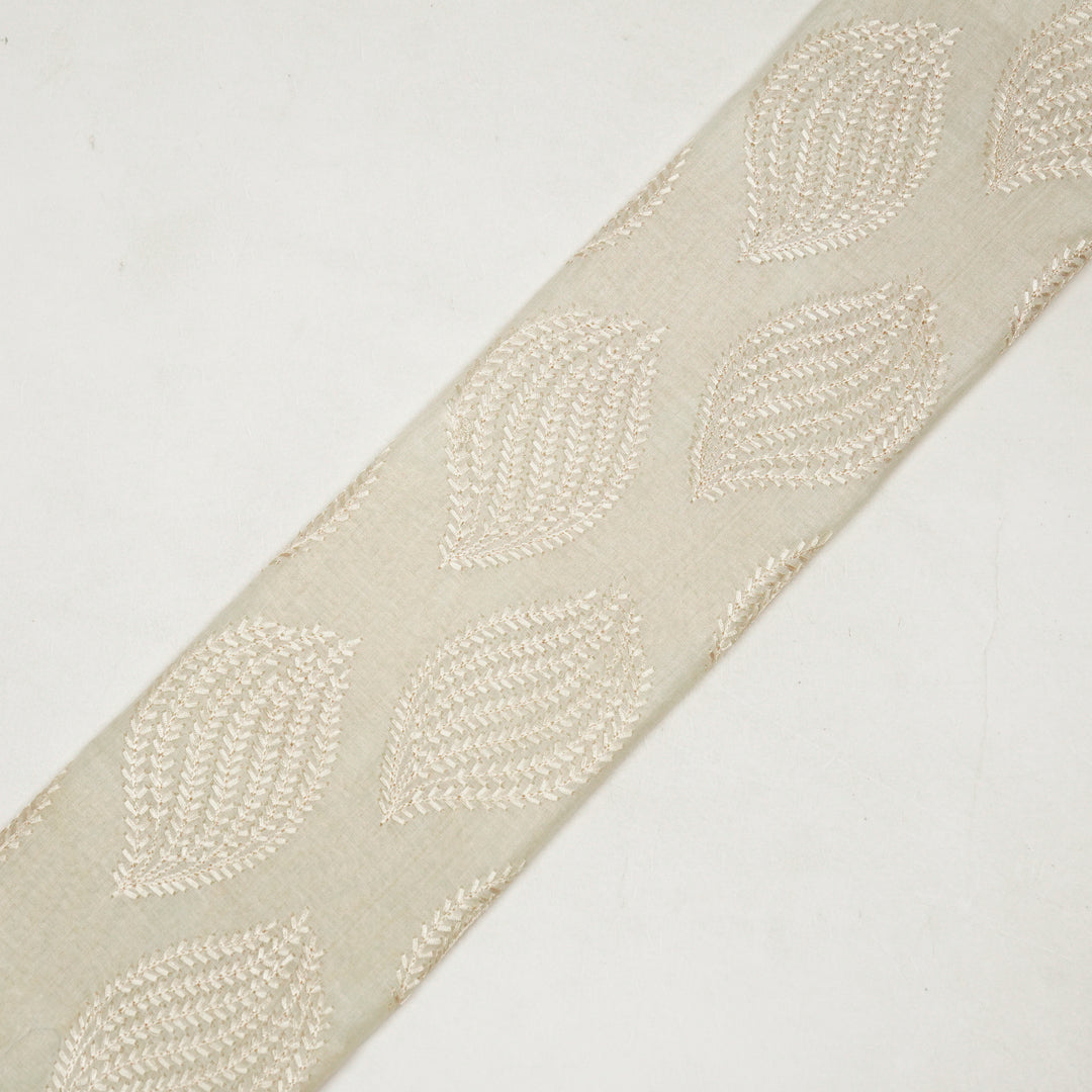 Avira Buta on Cream Munga Silk Embroidered Fabric