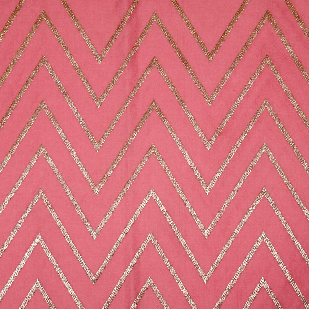 Masooma Jaal on Dusky Fuxia Luxe Silk Chanderi Embroidered Fabric