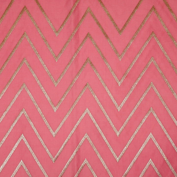 Masooma Jaal on Dusky Fuxia Luxe Silk Chanderi Embroidered Fabric