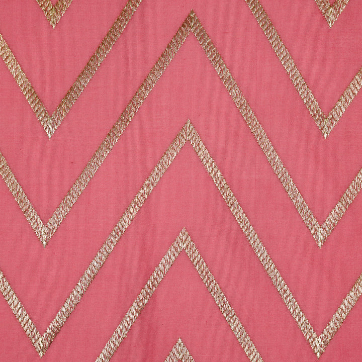 Masooma Jaal on Dusky Fuxia Luxe Silk Chanderi Embroidered Fabric