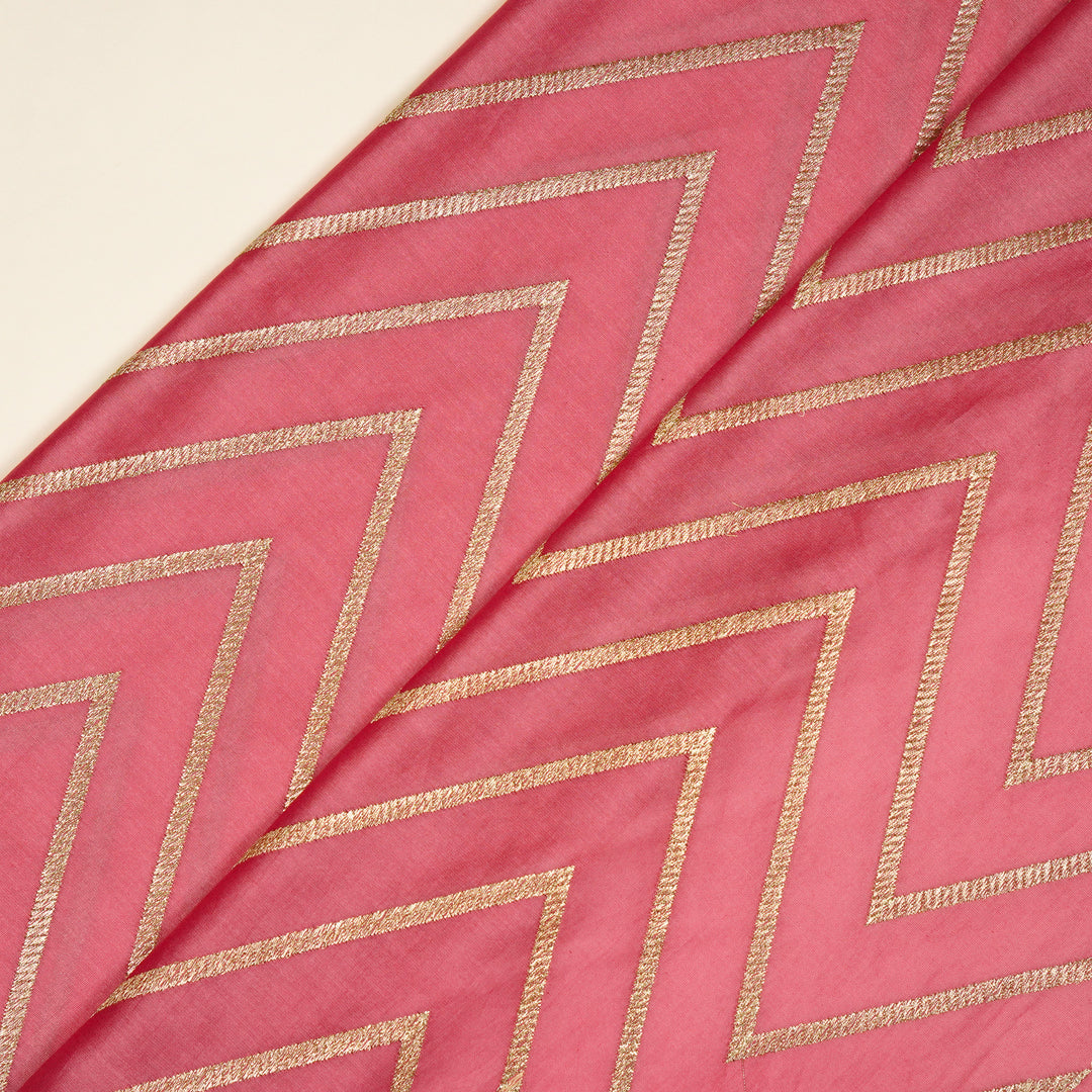 Masooma Jaal on Dusky Fuxia Luxe Silk Chanderi Embroidered Fabric