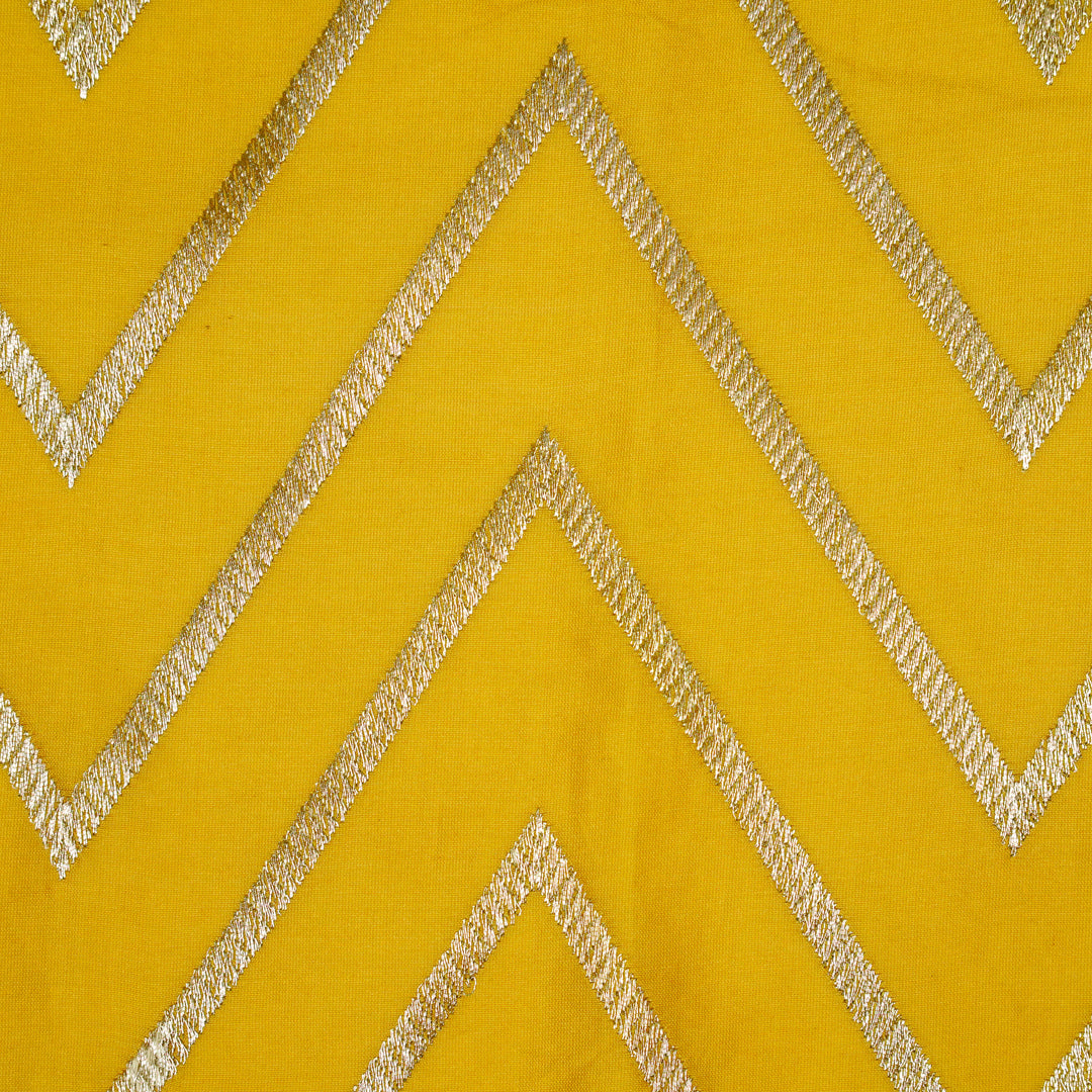 Masooma Jaal on Gold Luxe Silk Chanderi Embroidered Fabric