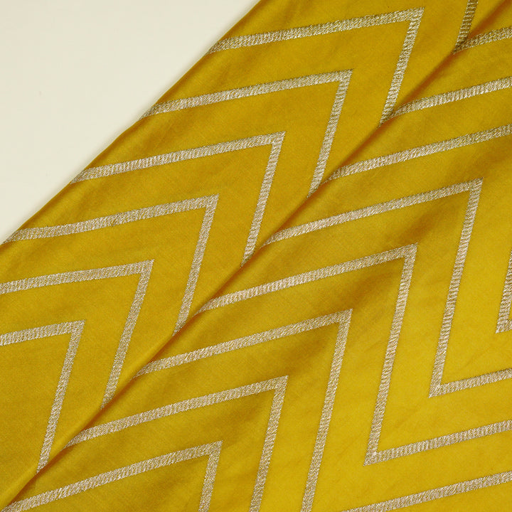 Masooma Jaal on Gold Luxe Silk Chanderi Embroidered Fabric