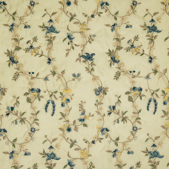Ahlam Jaal on Cream Luxe Silk Chanderi Embroidered Fabric