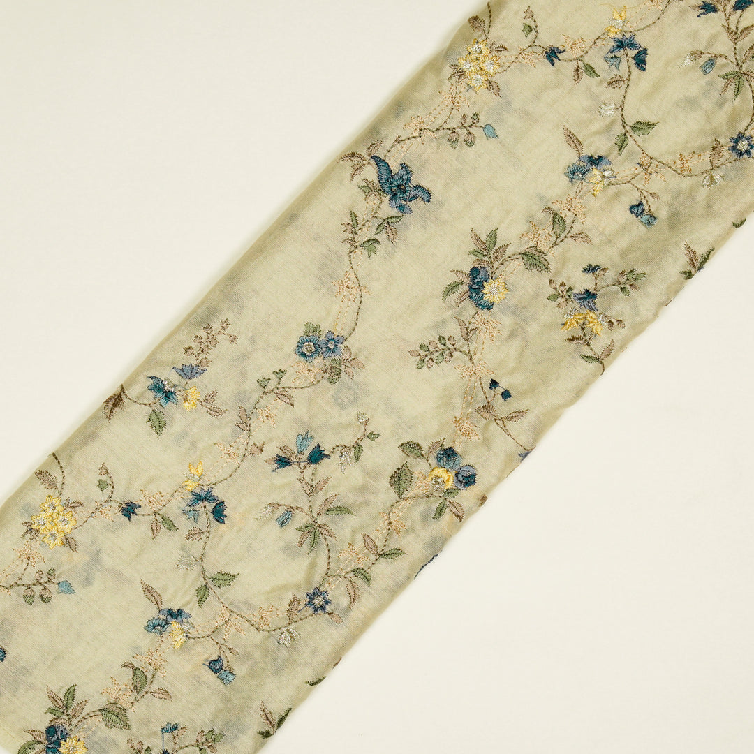 Ahlam Jaal on Cream Luxe Silk Chanderi Embroidered Fabric