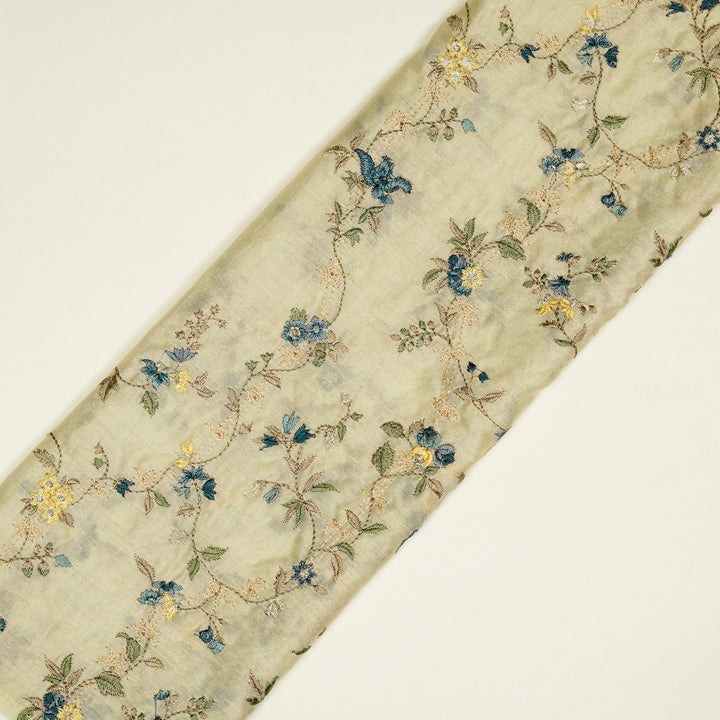 Ahlam Jaal on Cream Luxe Silk Chanderi Embroidered Fabric