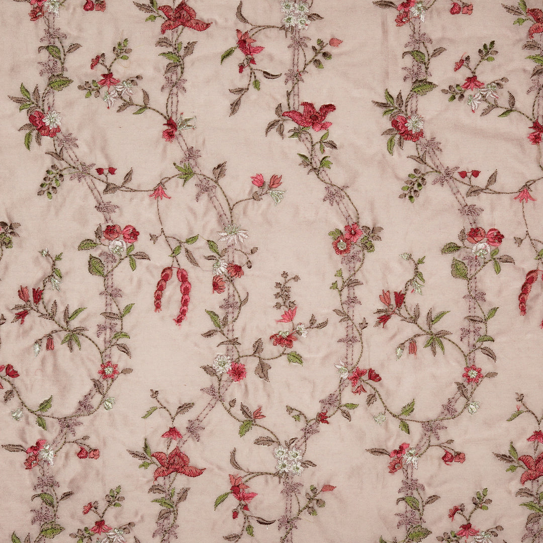 Ahlam Jaal on Light Onion Luxe Silk Chanderi Embroidered Fabric