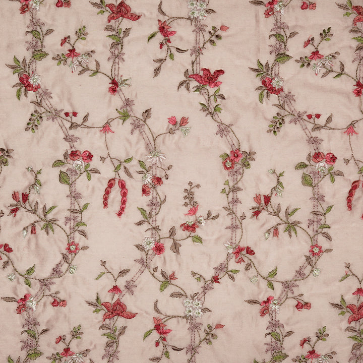 Ahlam Jaal on Light Onion Luxe Silk Chanderi Embroidered Fabric