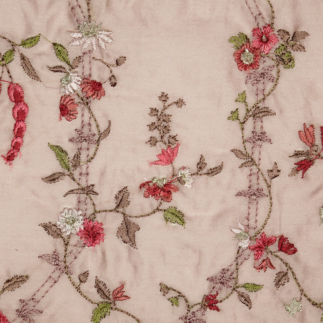 Ahlam Jaal on Light Onion Luxe Silk Chanderi Embroidered Fabric