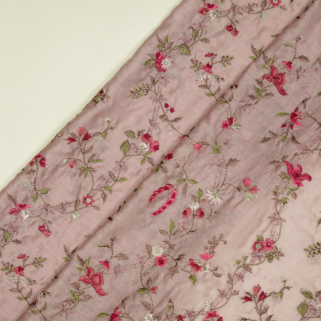 Ahlam Jaal on Light Onion Luxe Silk Chanderi Embroidered Fabric