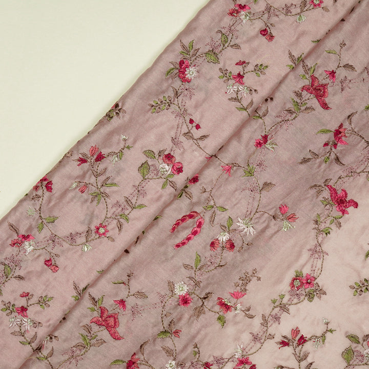 Ahlam Jaal on Light Onion Luxe Silk Chanderi Embroidered Fabric