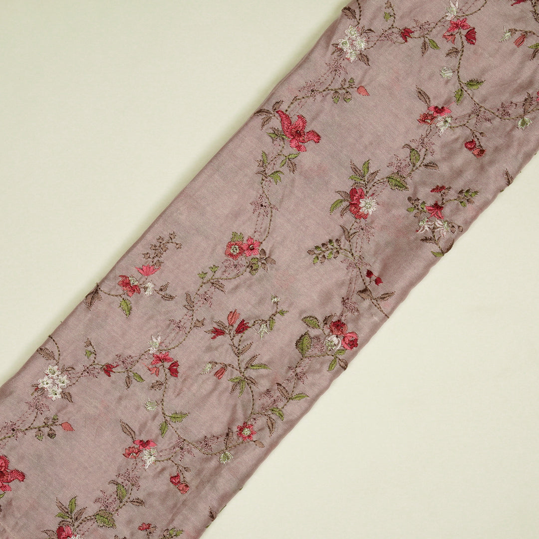 Ahlam Jaal on Light Onion Luxe Silk Chanderi Embroidered Fabric