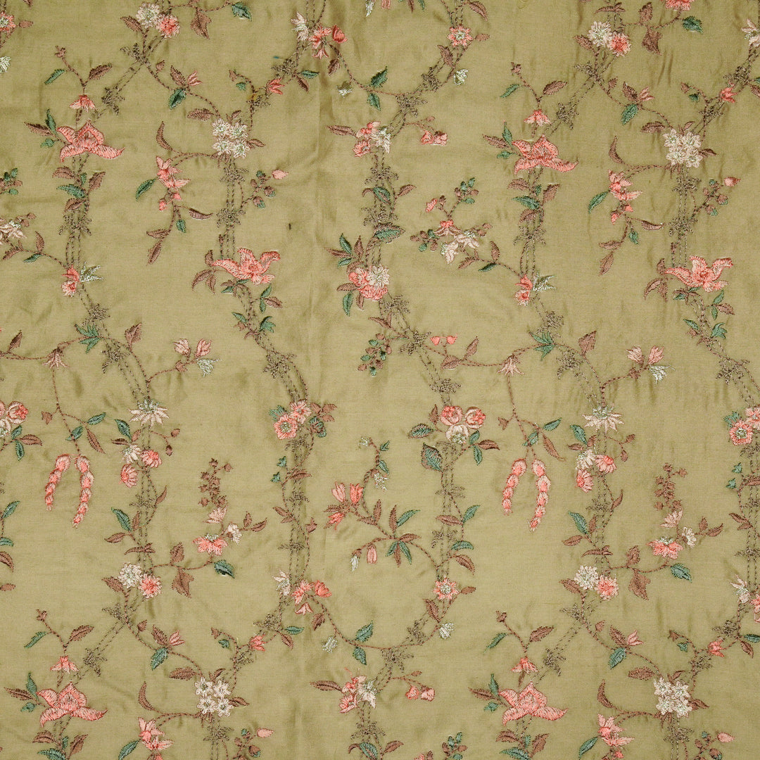 Ahlam Jaal on Mouse Luxe Silk Chanderi Embroidered Fabric