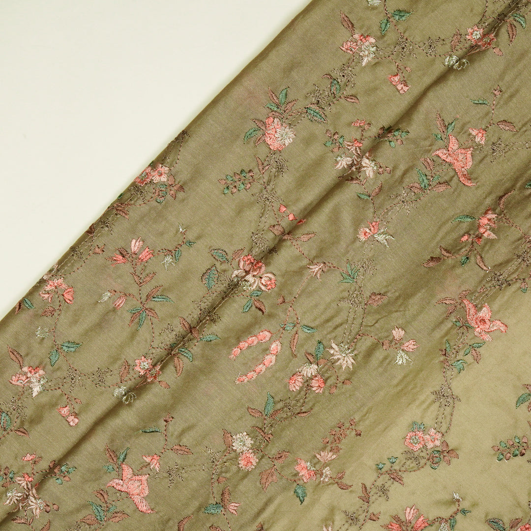 Ahlam Jaal on Mouse Luxe Silk Chanderi Embroidered Fabric