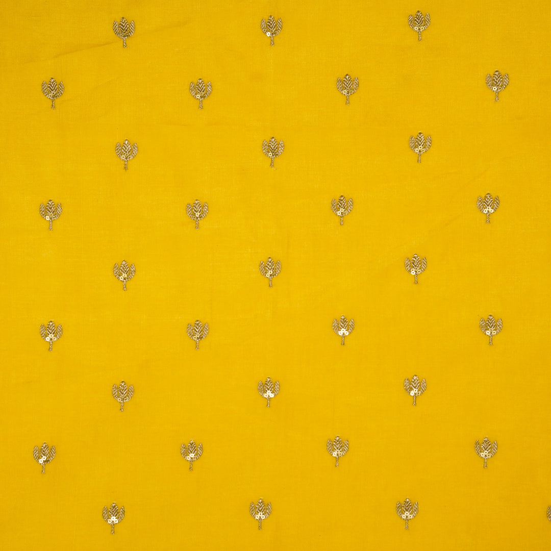 Sara Buti on Gold Tussar Chanderi Embroidered Fabric
