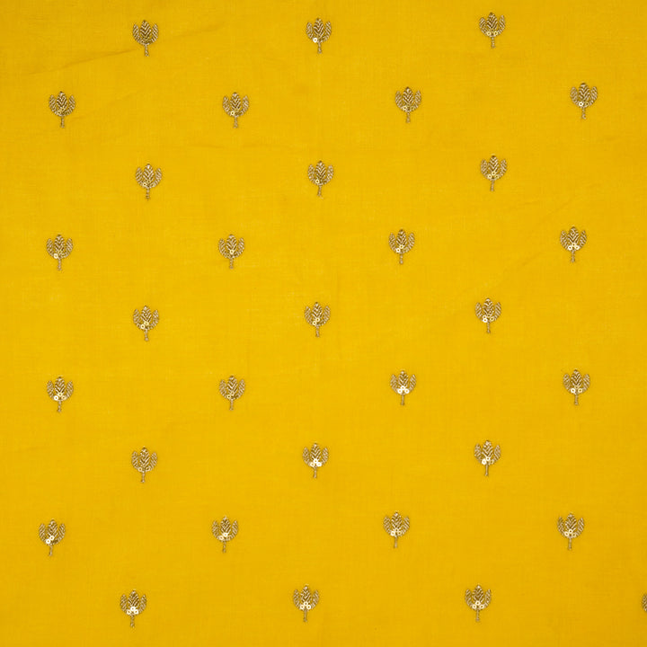 Sara Buti on Gold Tussar Chanderi Embroidered Fabric