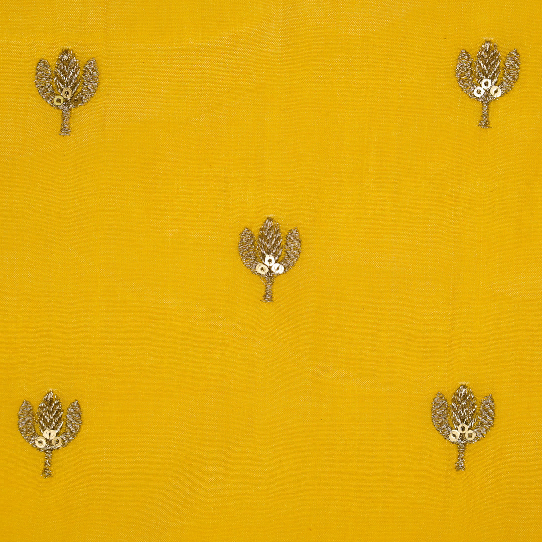 Sara Buti on Gold Tussar Chanderi Embroidered Fabric