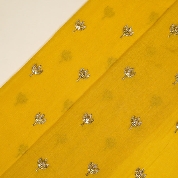 Sara Buti on Gold Tussar Chanderi Embroidered Fabric