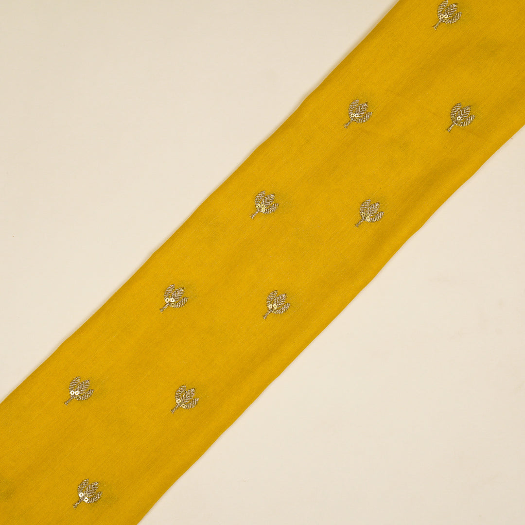 Sara Buti on Gold Tussar Chanderi Embroidered Fabric