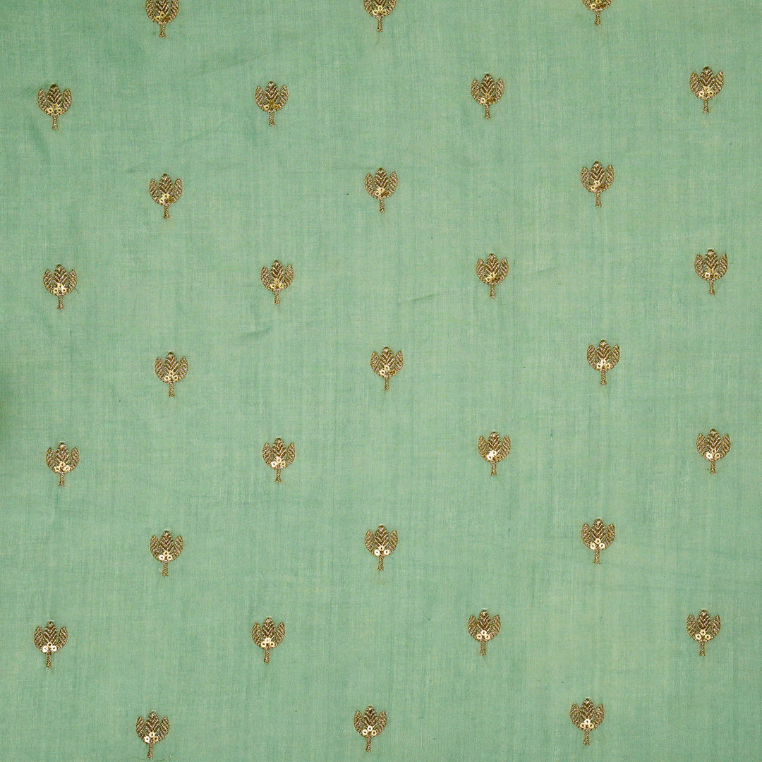 Sara Buti on Aqua Tussar Chanderi Embroidered Fabric