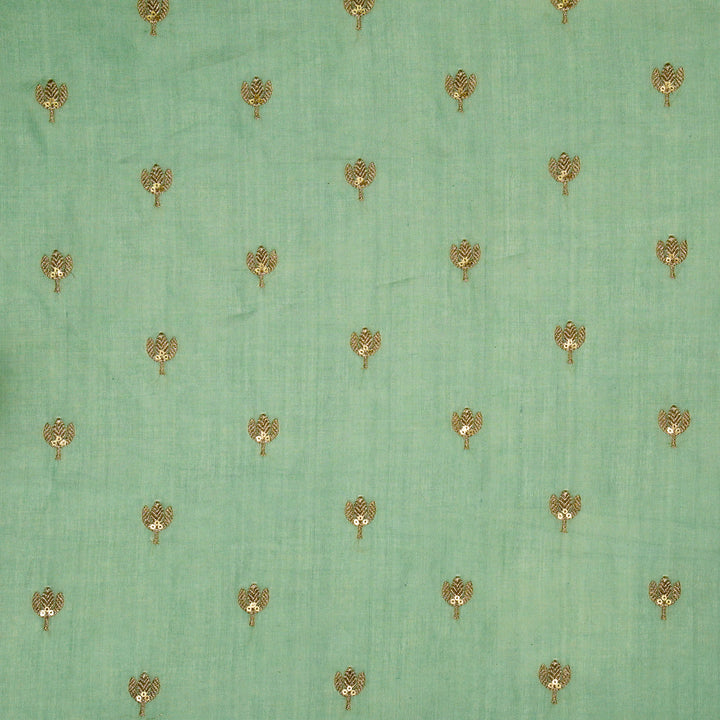 Sara Buti on Aqua Tussar Chanderi Embroidered Fabric