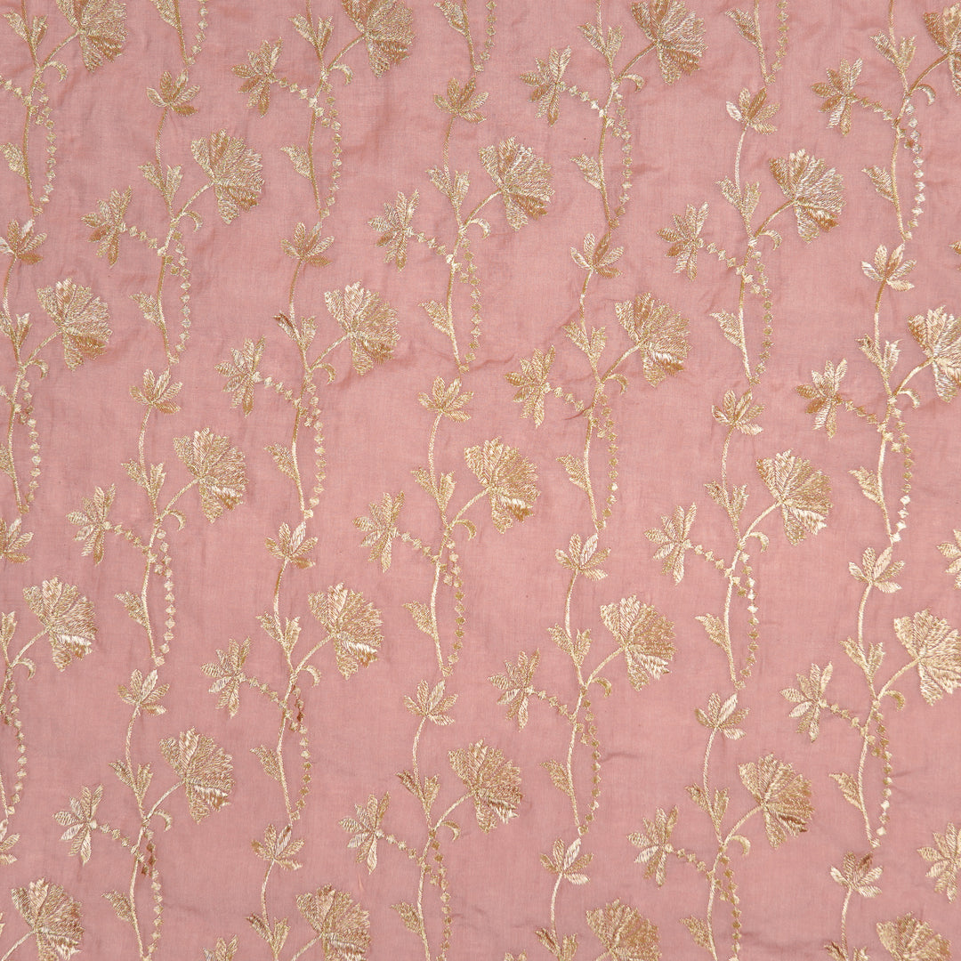Nazma Jaal on Onion Tussar Chanderi Embroidered Fabric