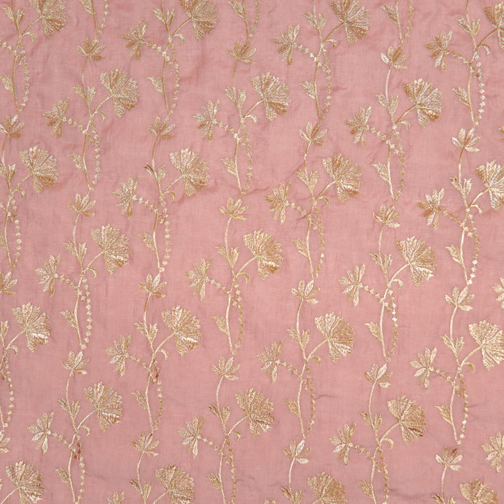 Nazma Jaal on Onion Tussar Chanderi Embroidered Fabric