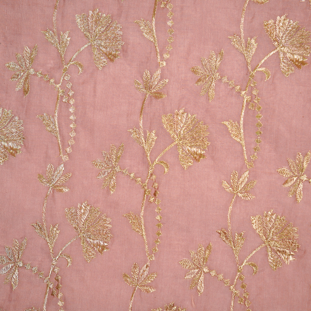 Nazma Jaal on Onion Tussar Chanderi Embroidered Fabric