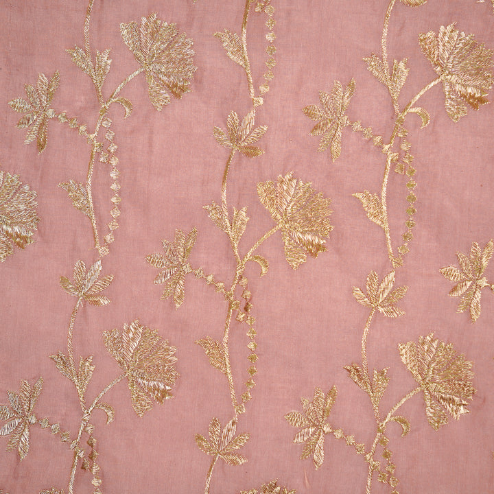 Nazma Jaal on Onion Tussar Chanderi Embroidered Fabric