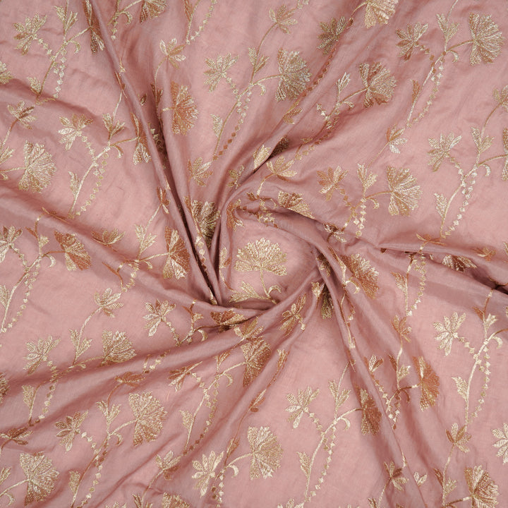Nazma Jaal on Onion Tussar Chanderi Embroidered Fabric