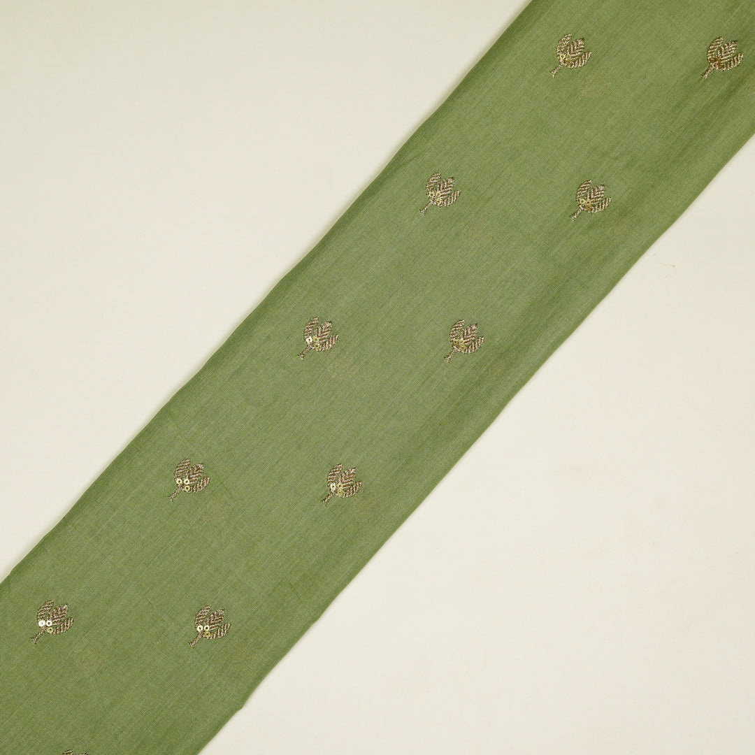 Sara Buti on Sea Green Tussar Chanderi Embroidered Fabric