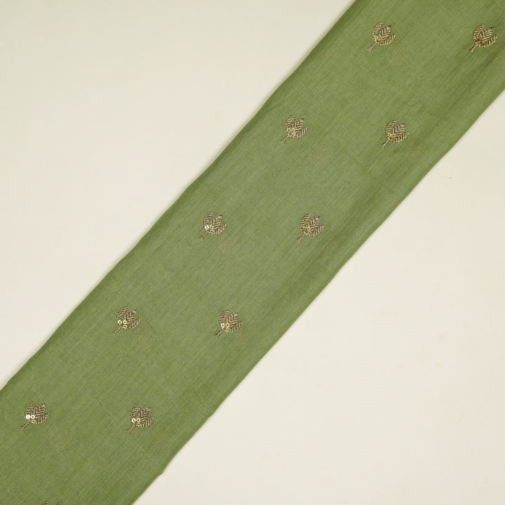 Sara Buti on Sea Green Tussar Chanderi Embroidered Fabric