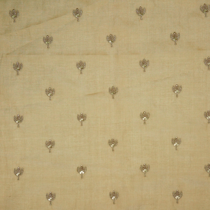 Sara Buti on Almond Tussar Chanderi Embroidered Fabric