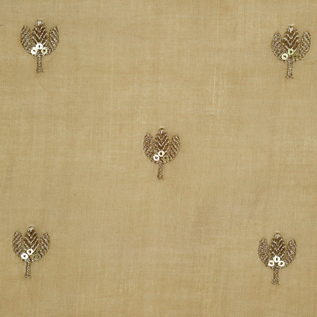 Sara Buti on Almond Tussar Chanderi Embroidered Fabric